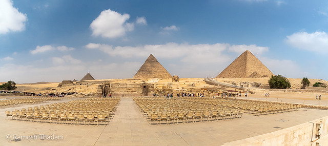 Panoramic composition - The Great Pyramids of Giza Complex