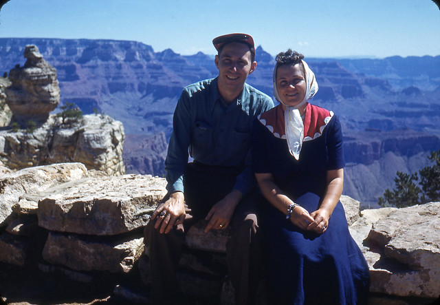 Grand Canyon - South Rim - Dad & Mom - 1950