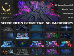 Scene Neon Geometric NG Backdrops 20 Color HUD Sanjak