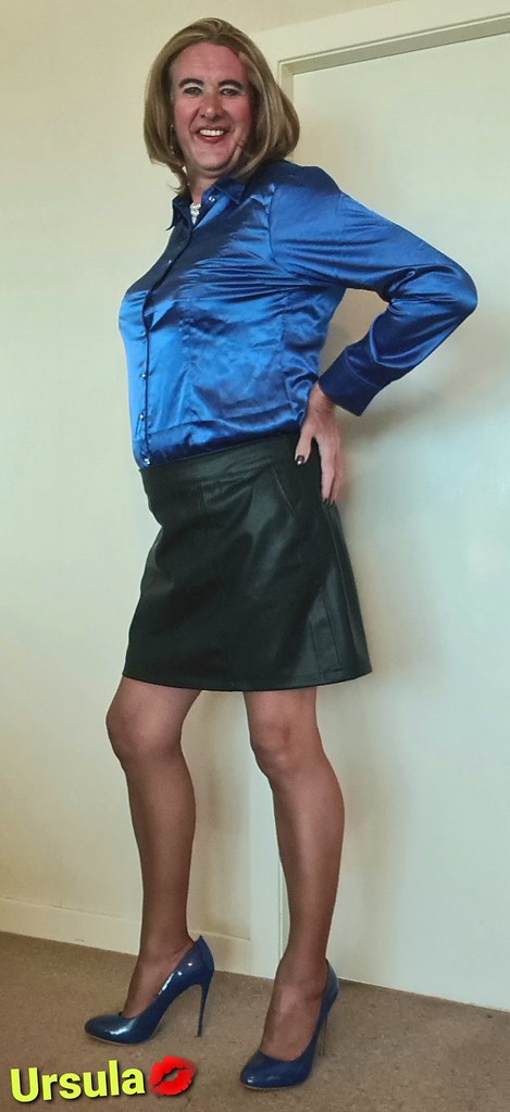 Black leather miniskirt