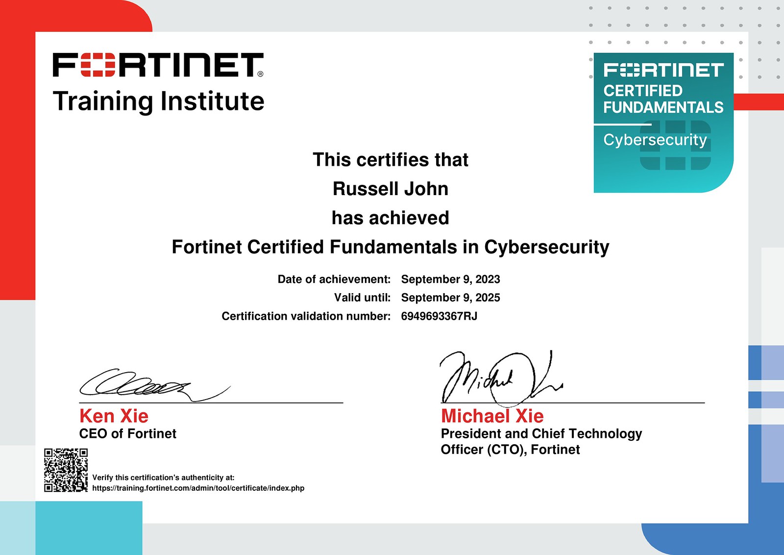 Fortinet Certified Fundamentals in Cybersecurity