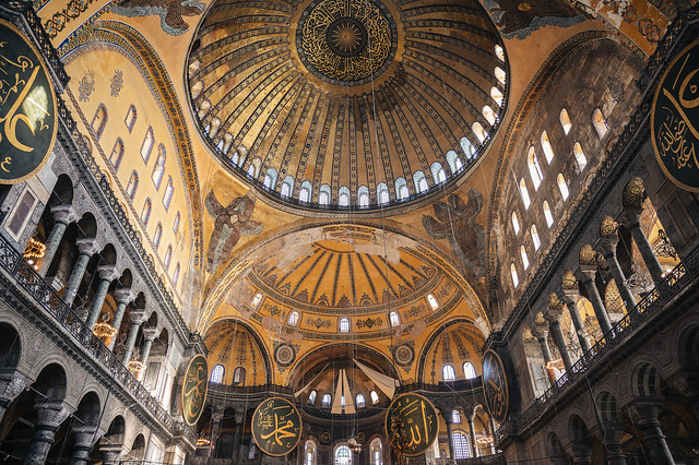 Interior of Hagia Sophia Mosque in Istanbul - Turkey
