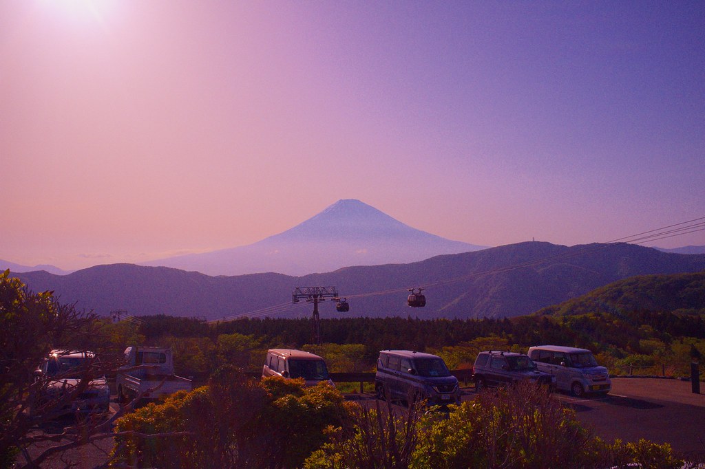 Mount Fuji, as seen from Ōwakudani, a mountain in Hakone, Japan