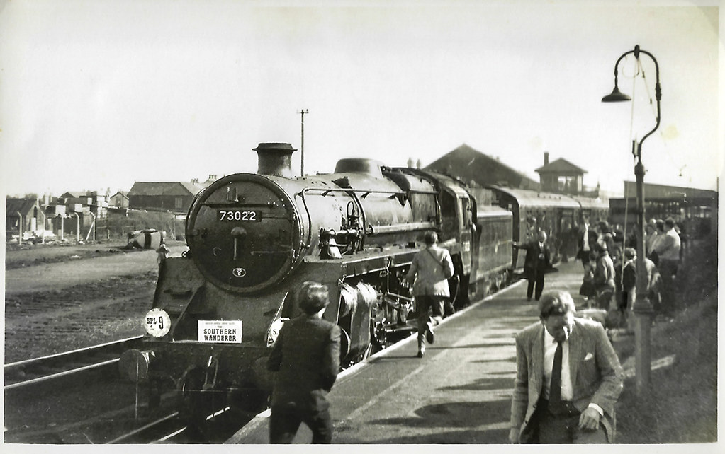 BR Steam Loco No. 73022 SCTS railtour @ Wallington - Mar 1965