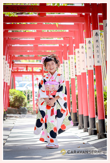 成海神社で七五三　7歳の女の子