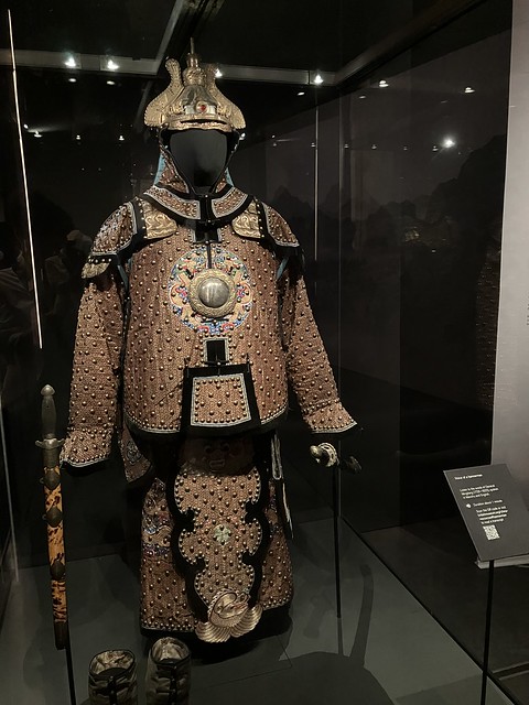 19th Century Uniform for a Bannerman (Officer of the Imperial Guard) in the -China's Hidden Century- Exhibition at the British Museum, 15th June 2023