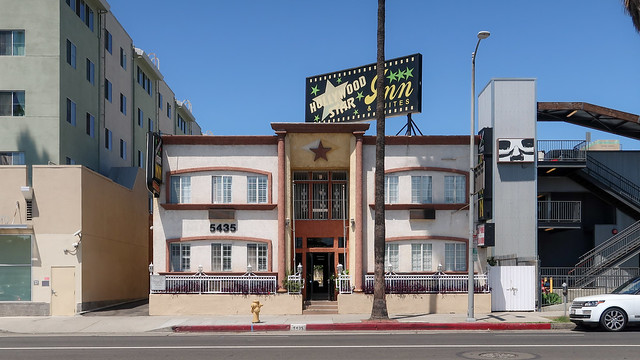 Here was the Hollywood Star Inn & Suites on Sunset Boulevard, occupying a former apartment building.