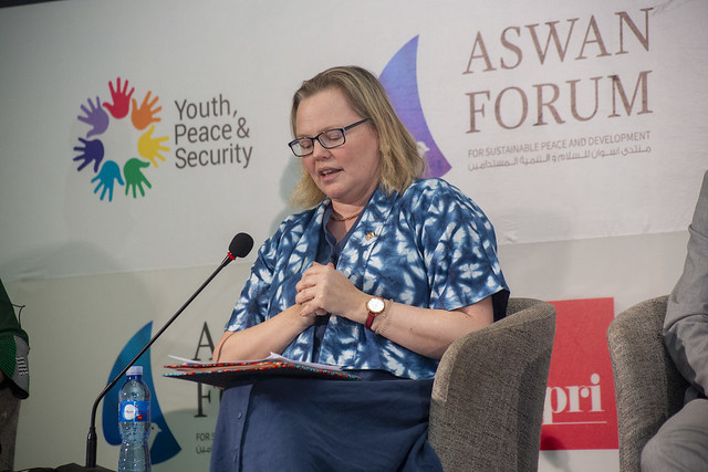 Catherine Brooker speaks during the ARF 2023: Session 3- Peace Transition Financing