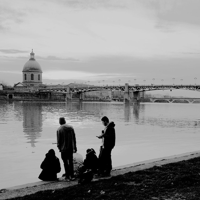 Group At the Garonne River in Toulouse