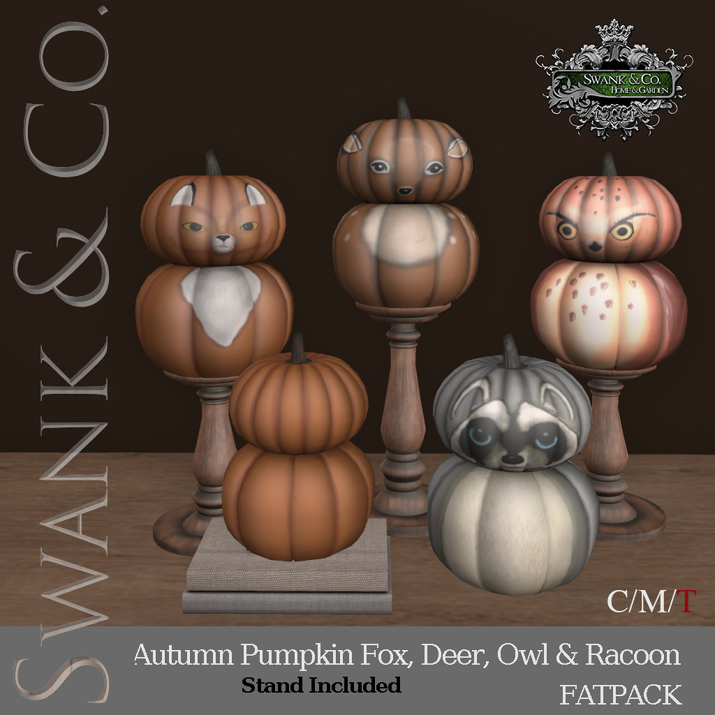 Swank & Co. Autumn Pumpkin Fox Deer Owl Racoon Fatpack