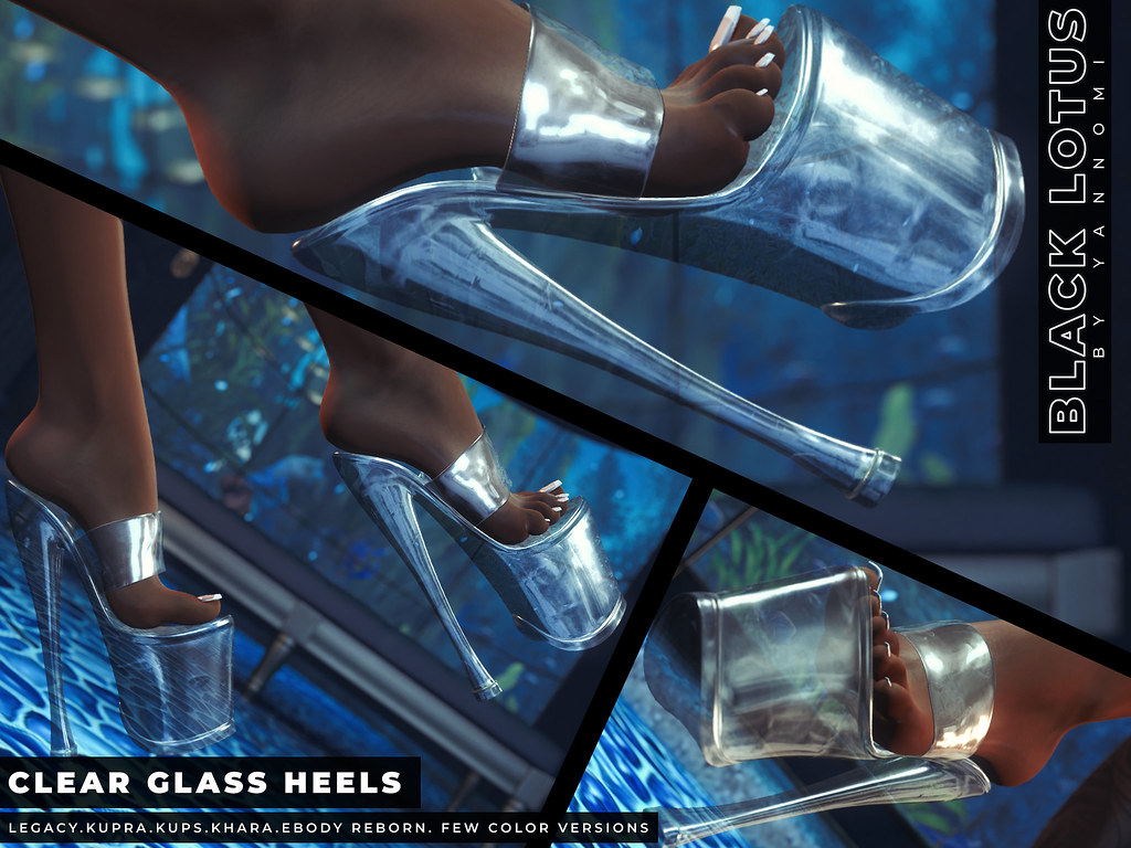 Clear glass heels
