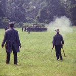 Civil War Battle Reenactment Civil War Reenactment, Fort Kaskaskia, Illinois. Complete indexed photo collection at WorldHistoryPics.com.