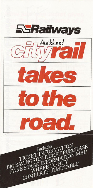 New Zealand Railways Auckland Cityrail timetable - circa late 1985/early 1986