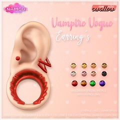 Enamour | Vampire Vogue Earring's | GIVEAWAY ALERT!!