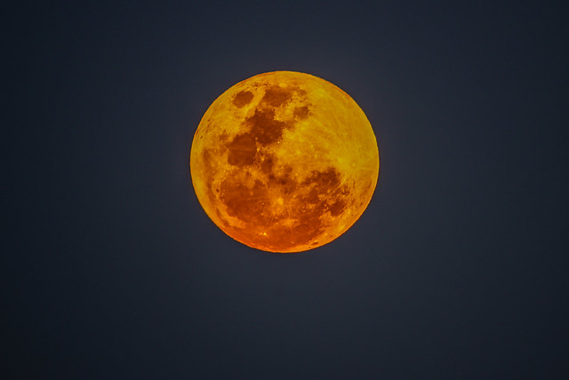 Full Moon, Harvest Moon, Super Moon during Sunset