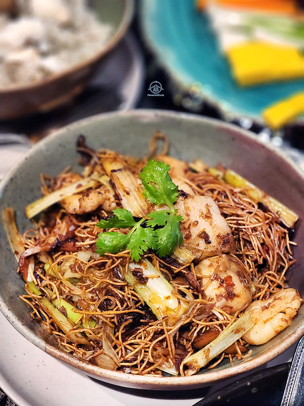 chef pom noodles with XO sauce