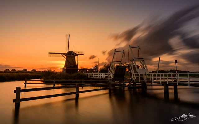 Sunset. Kinderdijk, Netherlands.