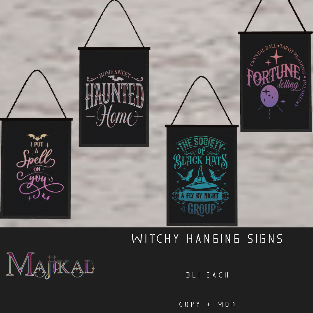 :MAJIKAL: Witchy Hanging Signs