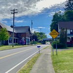 May 30, 2021: Commercial Street, Farnham, New York Looking northwestward along Commercial Street (NY 249) in the center of the village of Farnham, New York - the least populous incorporated place in Erie County - on a quiet, sunny spring evening.