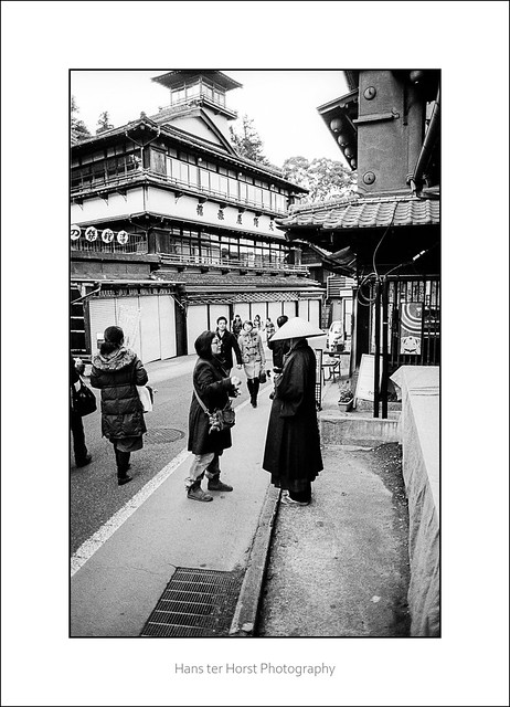 Alms to a Buddhist monk in Narita
