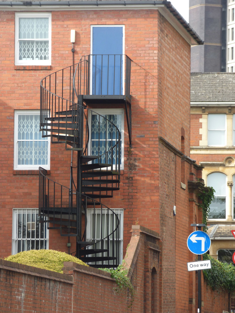 Spiral staircase fire escape at 19 Calthorpe Road, Edgbaston
