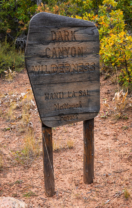 Dark Canyon Wilderness Sign