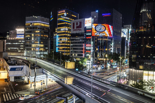Nightscape of Tokyo Ginza from Gate Hotel Terrace