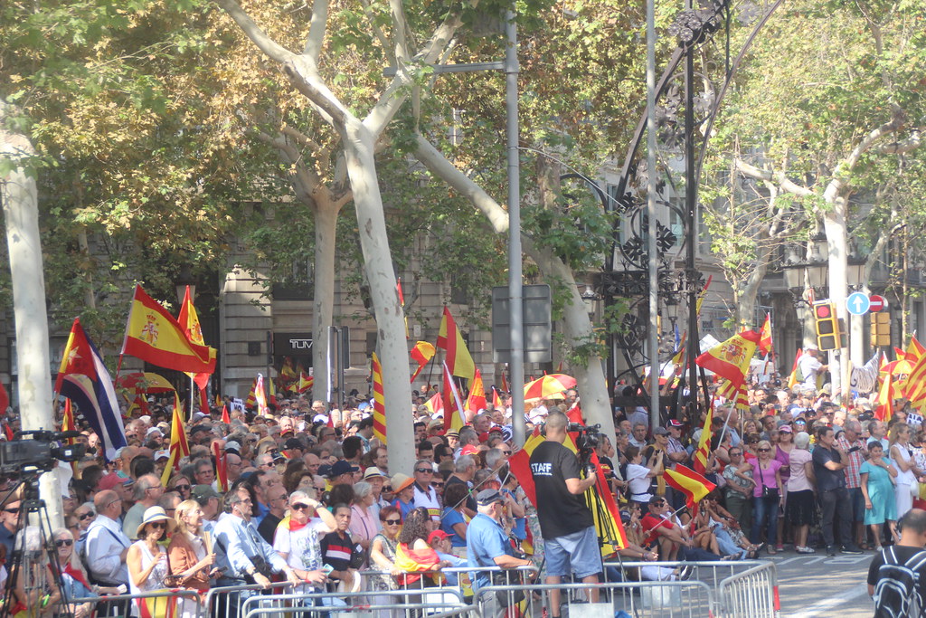 FOTOGRAFÍA. BARCELONA (ESPAÑA), 08 DE OCTUBRE DE 2023. Gran manifestación en Barcelona contra la amnistía al golpe y la autodeterminación. Lasvocesdelpueblo (77)