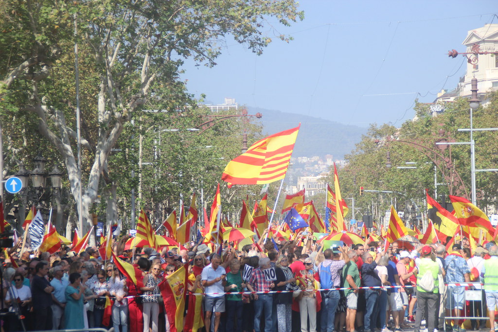 FOTOGRAFÍA. BARCELONA (ESPAÑA), 08 DE OCTUBRE DE 2023. Gran manifestación en Barcelona contra la amnistía al golpe y la autodeterminación. Lasvocesdelpueblo (70)