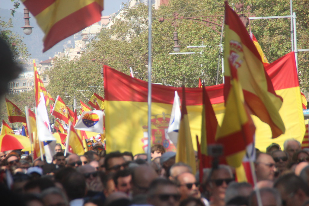 FOTOGRAFÍA. BARCELONA (ESPAÑA), 08 DE OCTUBRE DE 2023. Gran manifestación en Barcelona contra la amnistía al golpe y la autodeterminación. Lasvocesdelpueblo (115)
