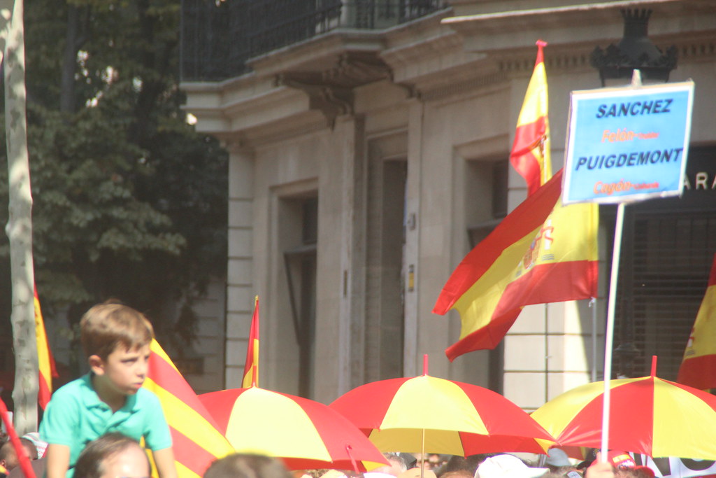 FOTOGRAFÍA. BARCELONA (ESPAÑA), 08 DE OCTUBRE DE 2023. Gran manifestación en Barcelona contra la amnistía al golpe y la autodeterminación. Lasvocesdelpueblo (118)