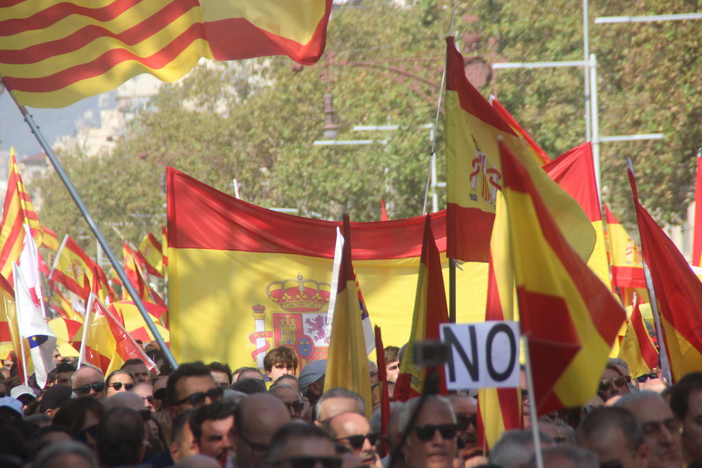 FOTOGRAFÍA. BARCELONA (ESPAÑA), 08 DE OCTUBRE DE 2023. Gran manifestación en Barcelona contra la amnistía al golpe y la autodeterminación. Lasvocesdelpueblo (114)