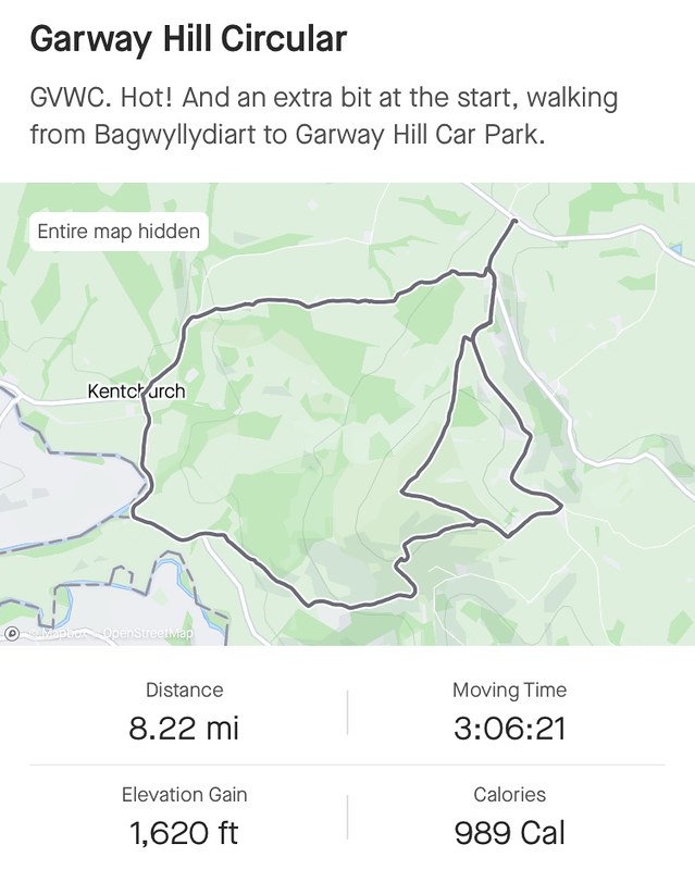 Strava Map: GVWC Garway Hill Circular: Route and Stats