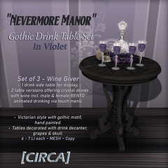 @ Trick or Treat Lane | [CIRCA] - "Nevermore Manor" Side Table Wine Giver Set - Violet