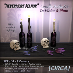 @ Hallow Manor | [CIRCA] - "Nevermore Manor" Candle Bottle Sets - Violet & Plum