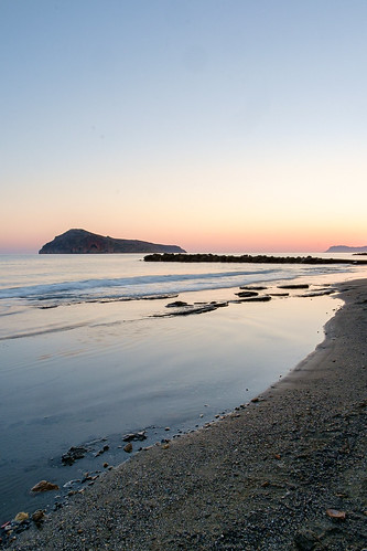 Sunrise at Agia Marina beach, Platanias, Chania, Crete, Greece