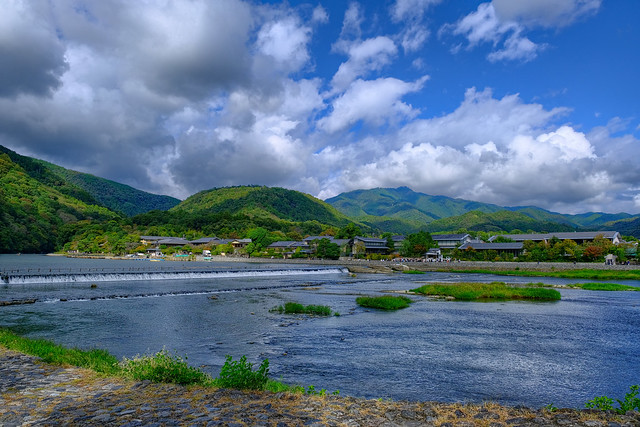 Katsura River, Arashiyama, Western Kyoto, Japan - 10 October 2023