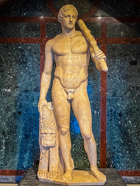 The Lansdowne Hercules ancient Roman sculpture 125 AD at the Getty Villa Museum - Pacific Palisades CA