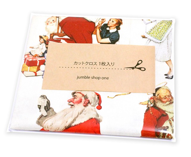 åȥ David Textiles / Four Seasons - Norman Rockwell NR-0014-2C-1 Christmas with Santa