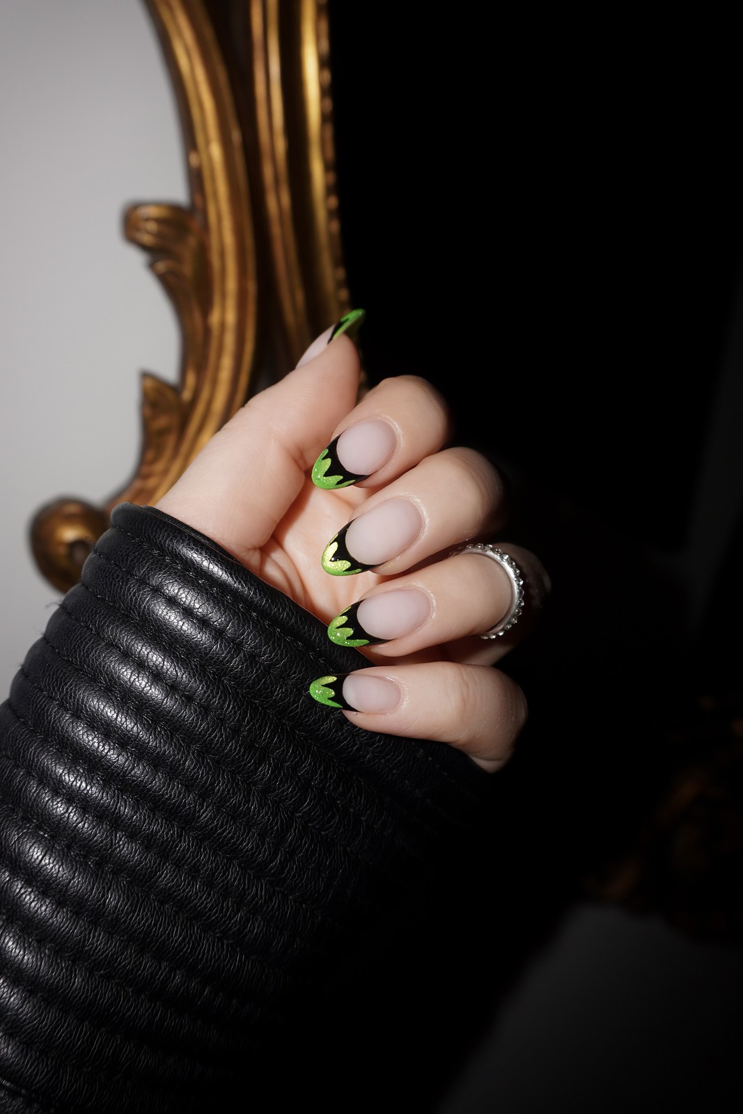 Black and Green Halloween Nails