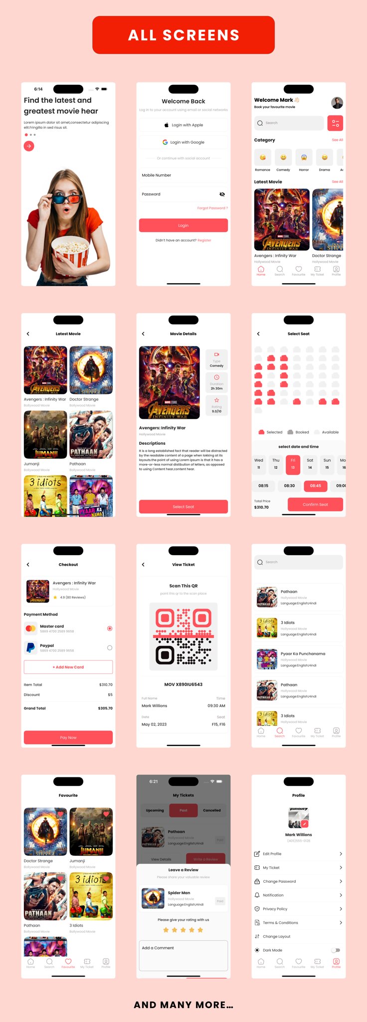 Movie Ticket App - Flutter Mobile App Template 