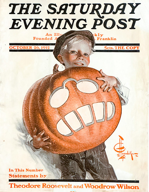 “Teddy the Pumpkin” by J. C. Leyendecker on the cover of “The Saturday Evening Post,” October 26, 1912.