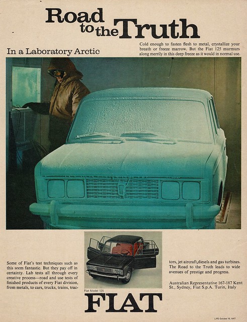 1967-68 Fiat Model 125 Sedan International Magazine Advertisement