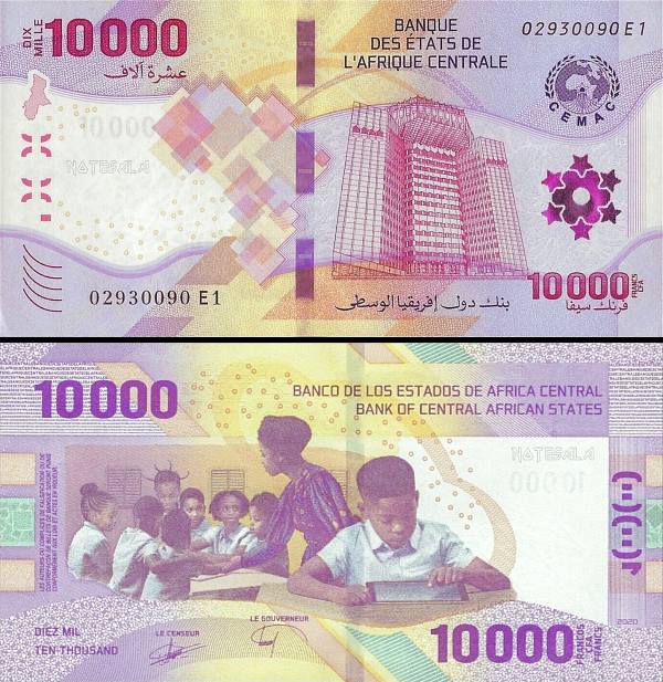 10 000 frankov Central African States 2020, P704a