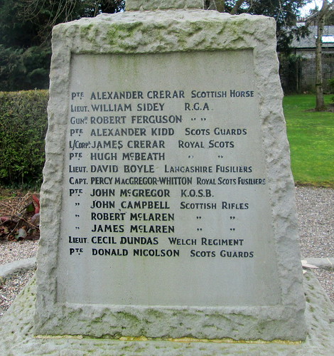Great War Names, Comrie War Memorial