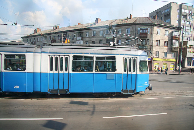 blue tram