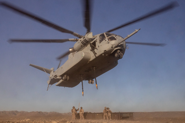 All in a day's work: U.S. Marines perform terrain flying, aerial gunnery and external heavy lifts with CH-53K King Stallion