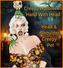 T&C  Creepy Halloween Hand With Head  Pets