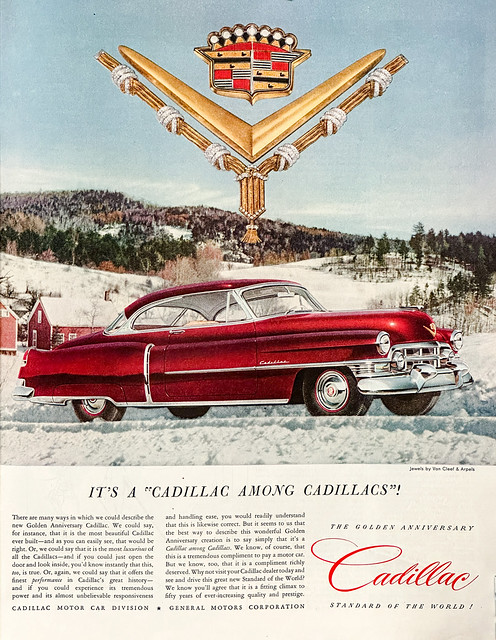 “Golden Anniversary Cadillac” ad in “The Saturday Evening Post,” February 16, 1952.
