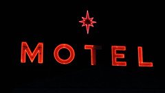 Motel Sign at night